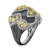 18K White Gold Yellow Diamond Black Rhodium Statement Ring RC699B | Shin Brothers