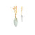 14K Yellow Gold Circle Jade Drop Good Luck Push Back  Earrings 42003638| Shin Brothers*