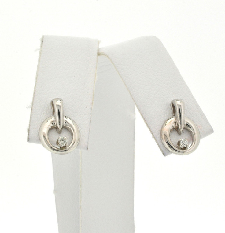 14K White Gold CZ Earrings 42002030  | Shin Brothers * 