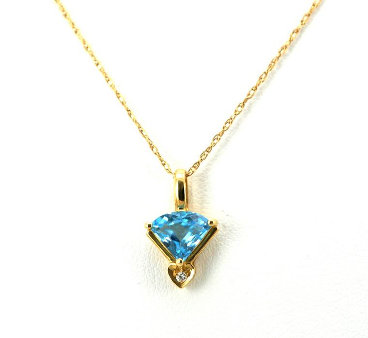 14K Yellow Gold Diamond and Blue Topaz Charm 52000902  | Shin Brothers