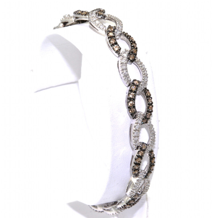 14K White Gold Brown & White Diamond Bracelet 21000056 | Shin Brothers*