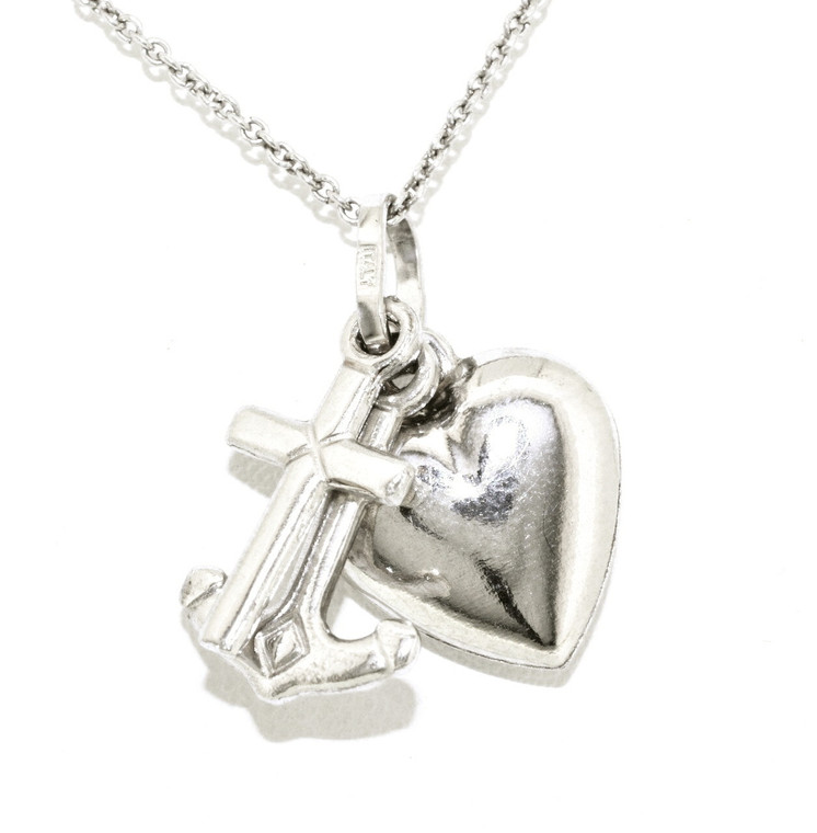 14K White Gold Faith Hope and Love Charm 50002601 | Shin Brothers*