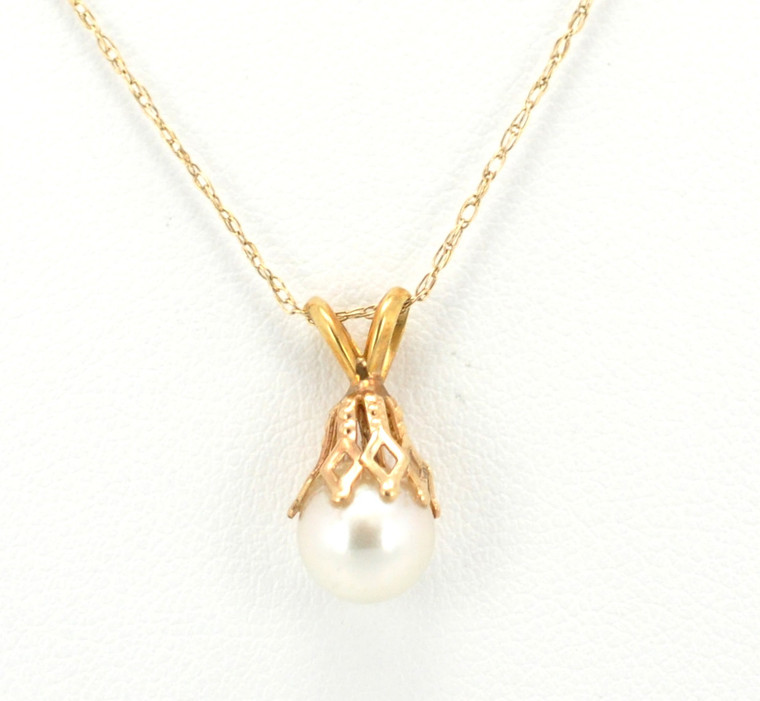 14K Yellow Gold Pearl Charm 52000189 | Shin Brothers*