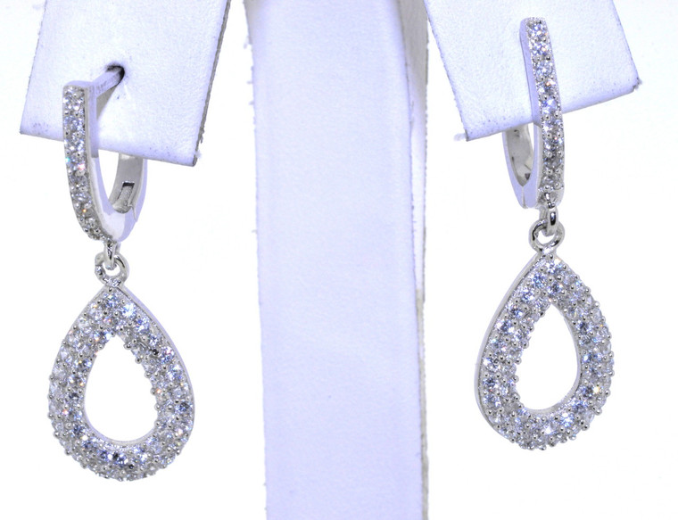 Silver CZ Teardrop Earrings 84010293