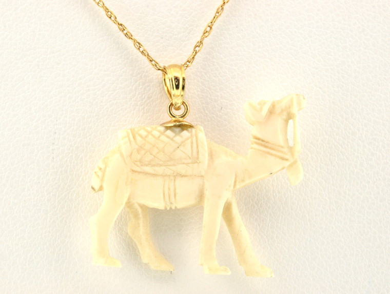 14K Yellow Gold Bone Camel Charm 52001546