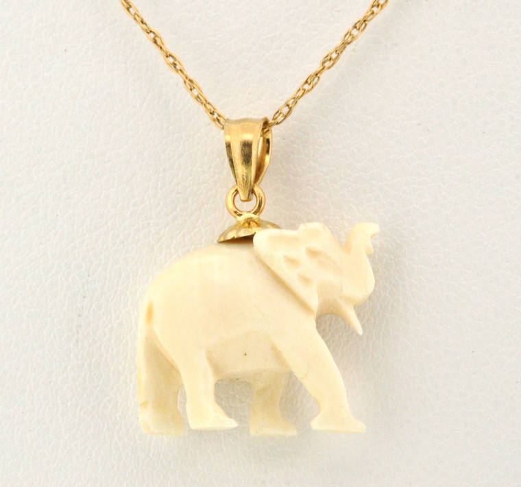 14K Yellow Gold Bone Elephant Charm 52001547