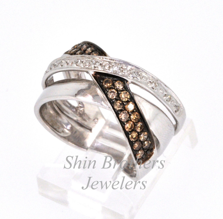 14K White Gold Champagne and White Fancy Diamond Ring 11002941  | Shin Brothers* 