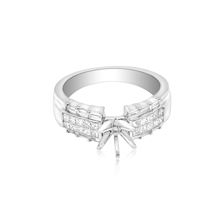 18K White Gold Diamond Engagement Ring Setting 11003633  | Shin Brothers* 