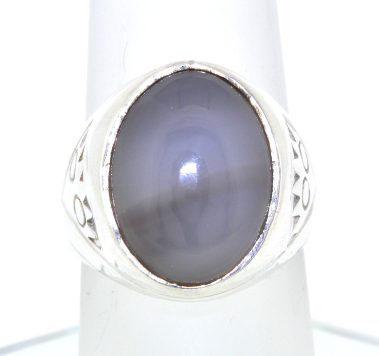 Sterling Silver Grey Agate Ring 81010213
