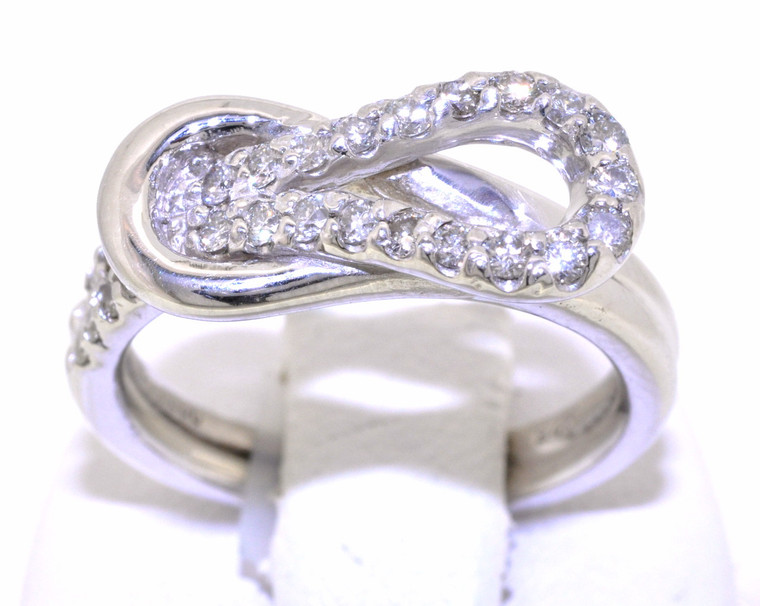 Love Knot silver With .54 Ct Diamond Ring