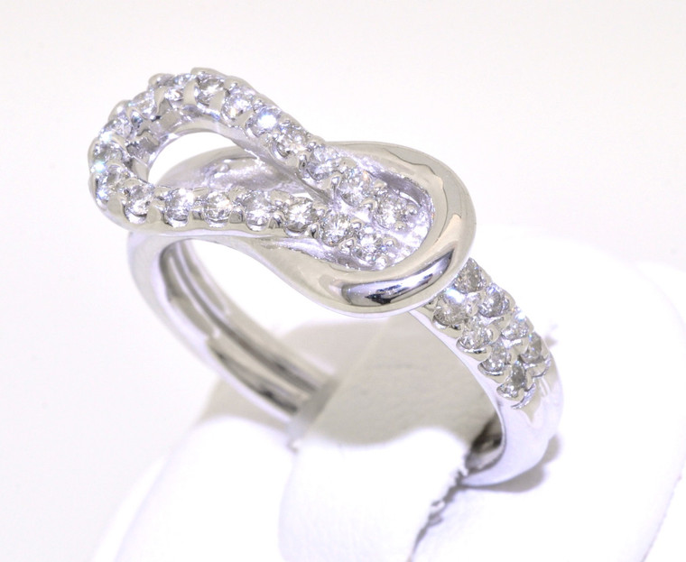 14K White Gold Diamond Love Knot Ring 11003873 | Shin Brothers* 