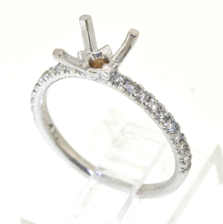 14K White Gold Pave set Diamond Engagement Ring Setting 11003766  | Shin Brothers* 