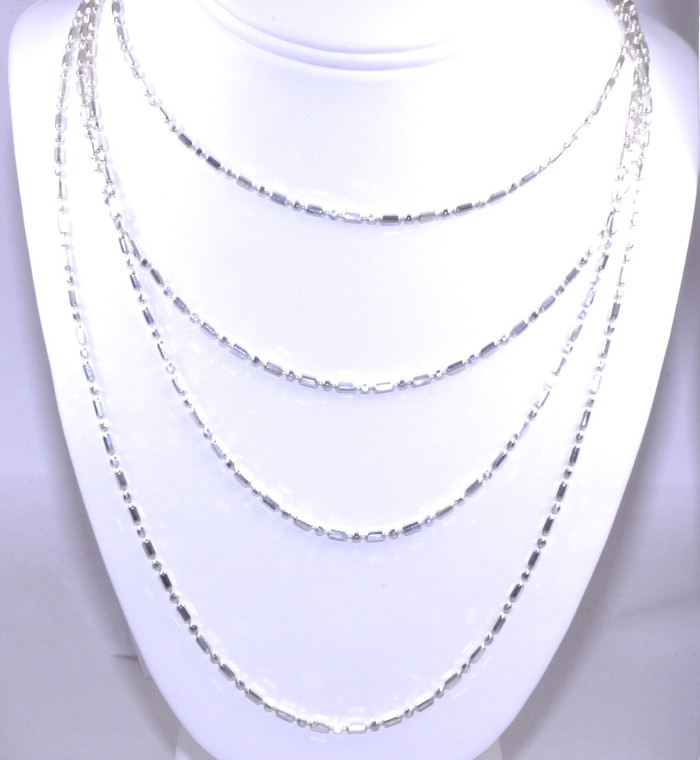 Silver Hot Dog Chain Necklace 83010465