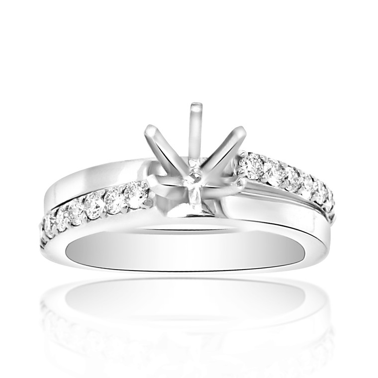 14K White Gold  Diamond Engagement Ring Setting 11003902  | Shin Brothers* 