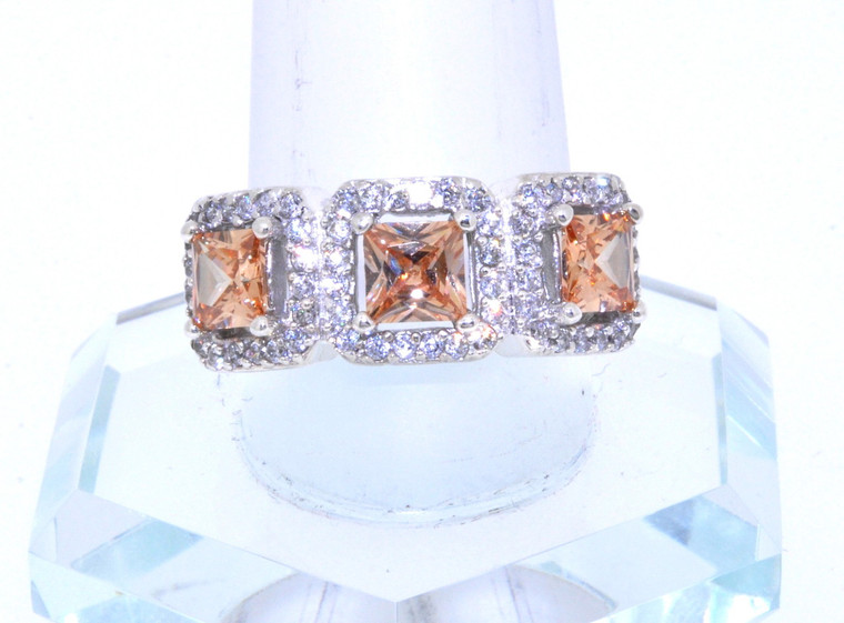 Sterling Silver Champagne CZ Rings 81010245