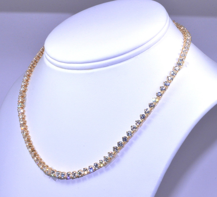 14K Yellow Gold CZ Necklace 32000369