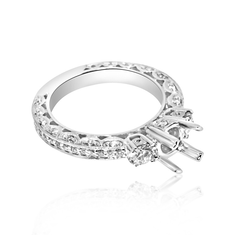 18K White Gold 1.17 CTW Diamond Engagement Ring Setting 11003879   | Shin Brothers* 