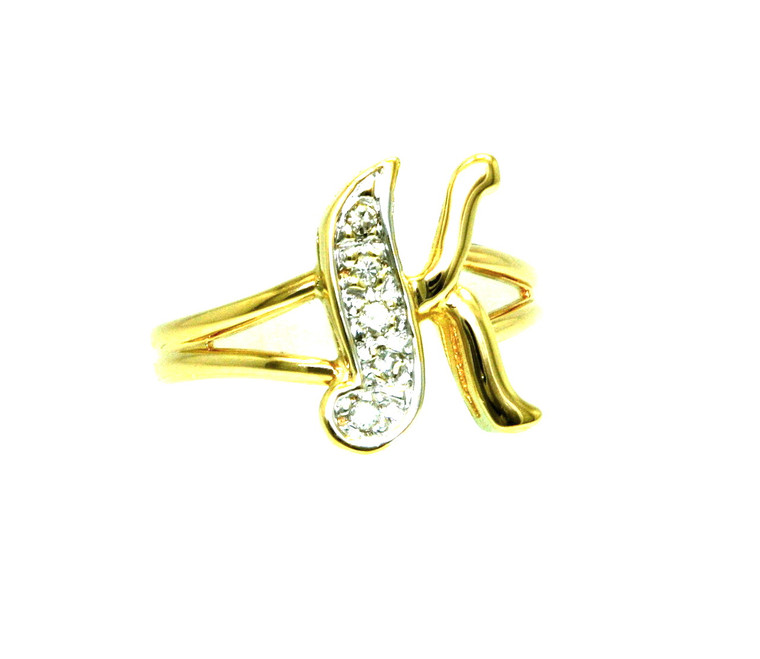 14K Yellow Gold Diamond "K" Initial Ring 11002678   | Shin Brothers* 