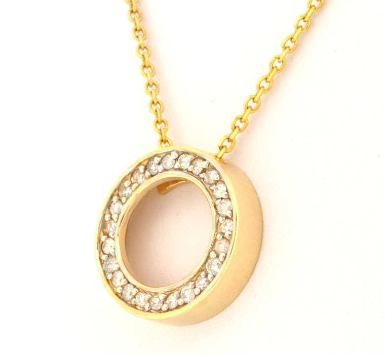 14K Yellow Gold Diamond Circle with 26" Chain 51000507