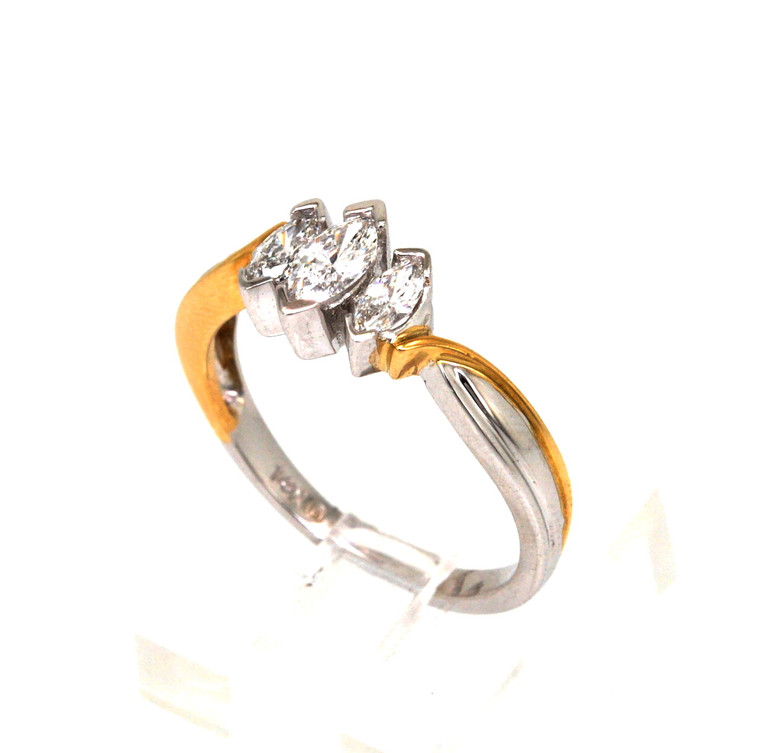 14K Two Tone Gold .50 ct Diamond Engagement Ring  11001701  | Shin Brothers* 