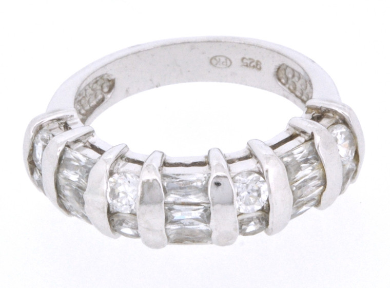 Sterling Silver Channel Set CZ Ring 81210057