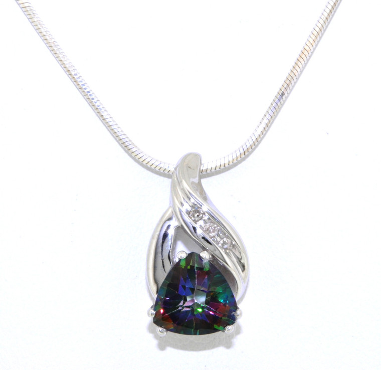 14K White Gold Mystic Topaz with Diamond Accent Charm 59210031 | Shin Brothers*