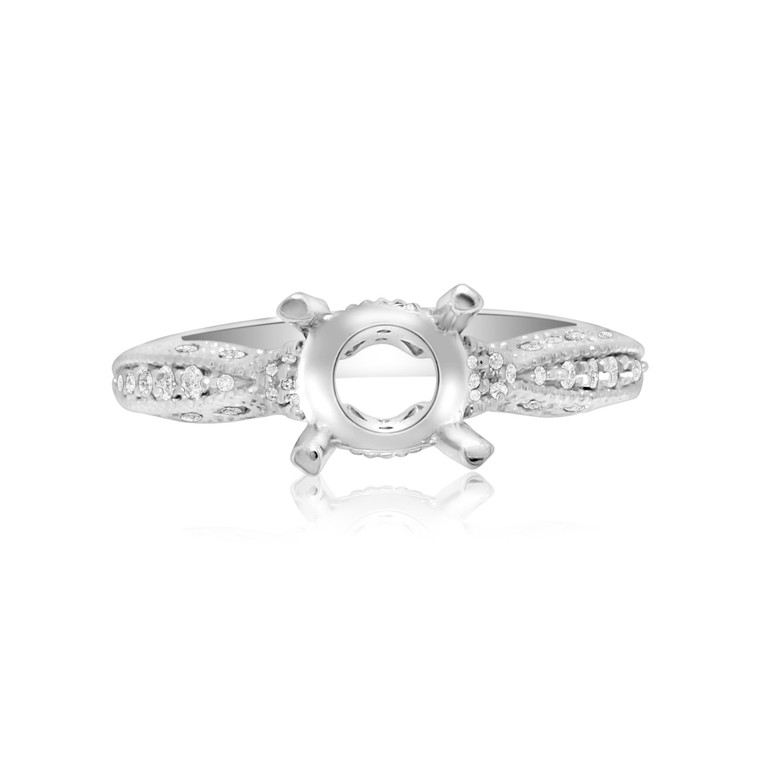 14K White Gold 0.47 ct Diamond Engagement Ring Setting 11004010   | Shin Brothers* 