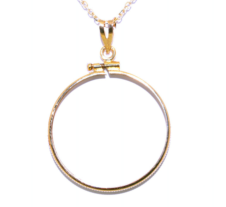 14K Yellow Gold 17mm Coin Bezel Pendant 50002716