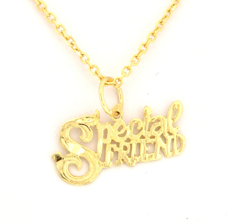 14K Yellow Gold "Special Friend" Pendant 50001575  | Shin Brothers