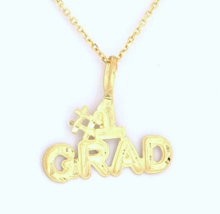 14K Gold Graduation "#1 Grad" Charm 50000437 By Shin Brothers  