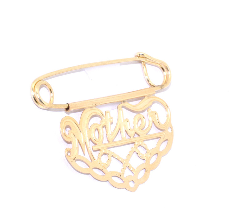 14K Yellow Gold "Mother" Charm And Pin 50000161  By Shin Brothers* 