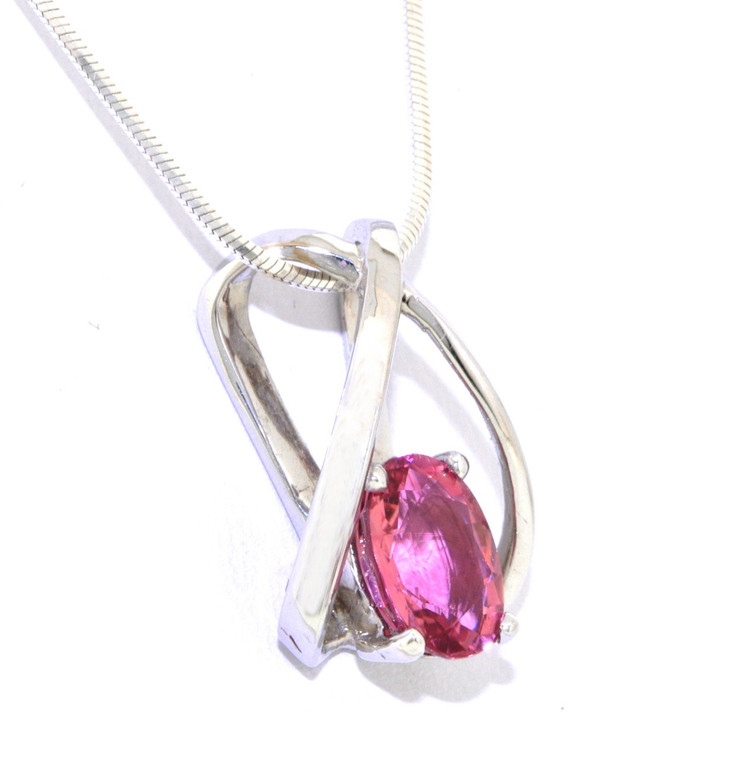 14K White Gold 3.2 ctw Pink Tourmaline Charm 52000497