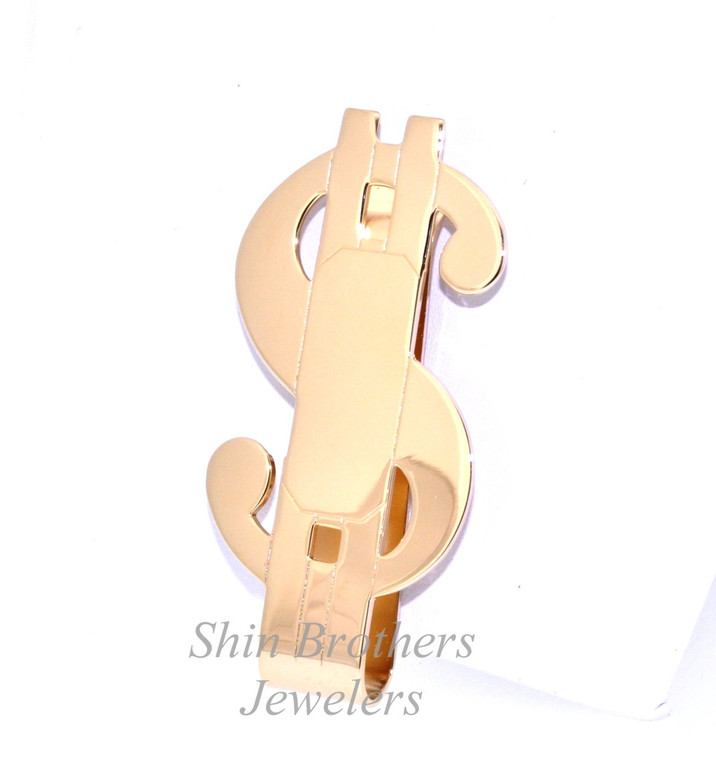 14K Yellow Gold Plated Dollar Sign Money Clip 89910065 | Shin Brothers