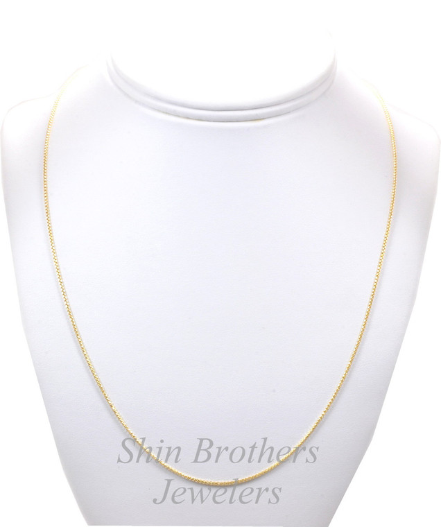 Sterling Silver Gold Plated 20" Round Box Chain Necklace 83010541