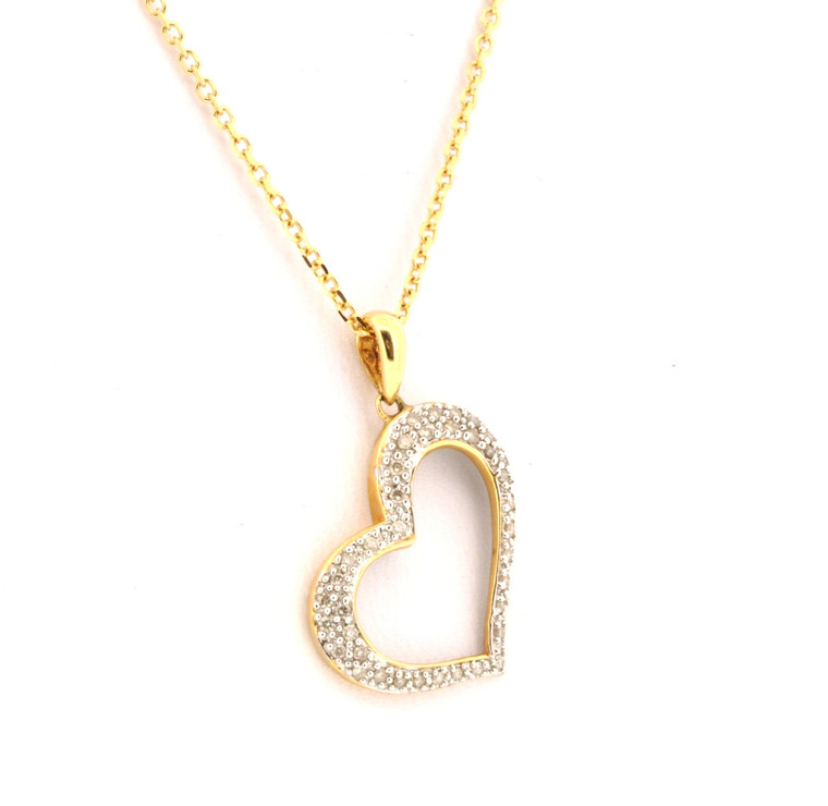 14K Yellow Gold 0.23ct Diamond Heart Pendant 51000841 | Shin Brothers*