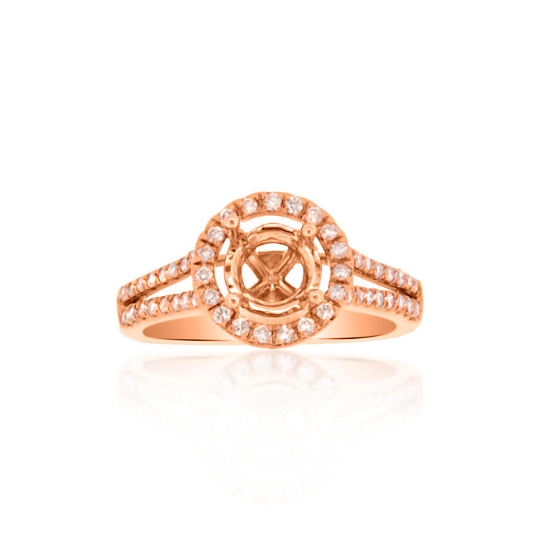 14K Pink Gold Diamond Engagement Ring Setting 11004084 | Shin Brothers*