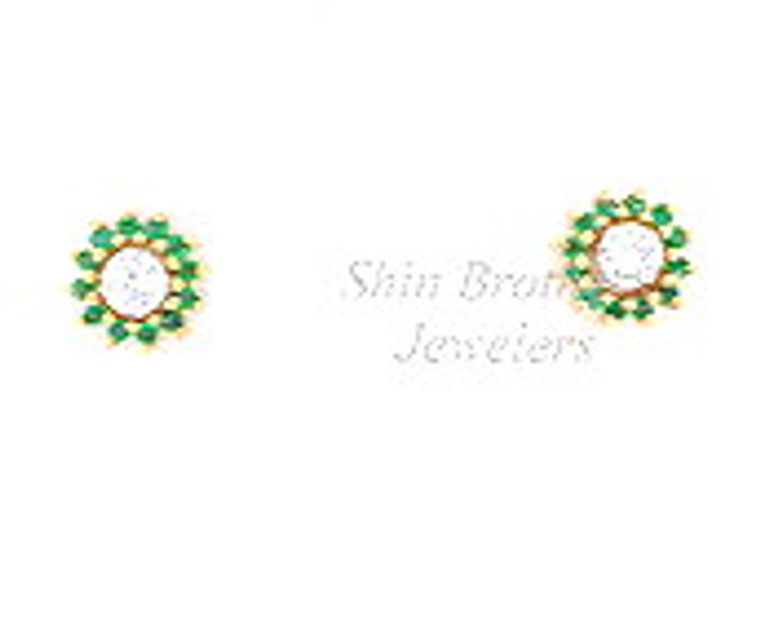 14K Emeral Earring Jacket (small) Yellow Gold  By Shin Brothers*