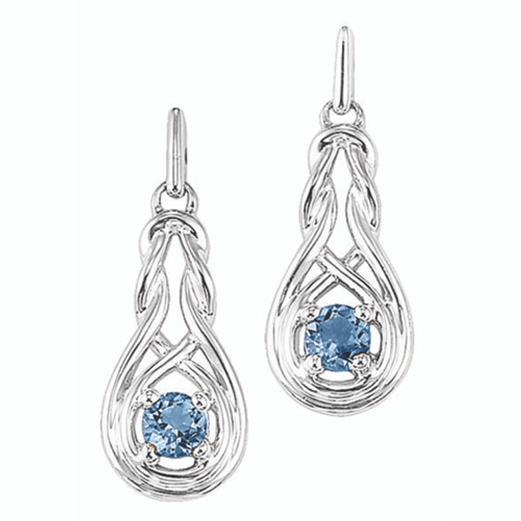 Sterling Silver Blue Topaz Earrings #FE4053B
