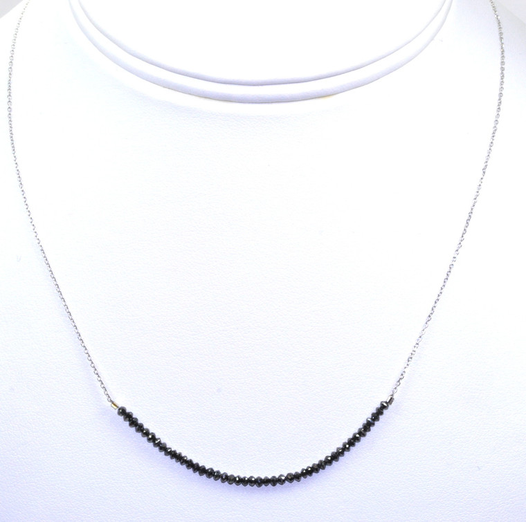 14k White Gold & 17" Black Diamond Necklace 22200103