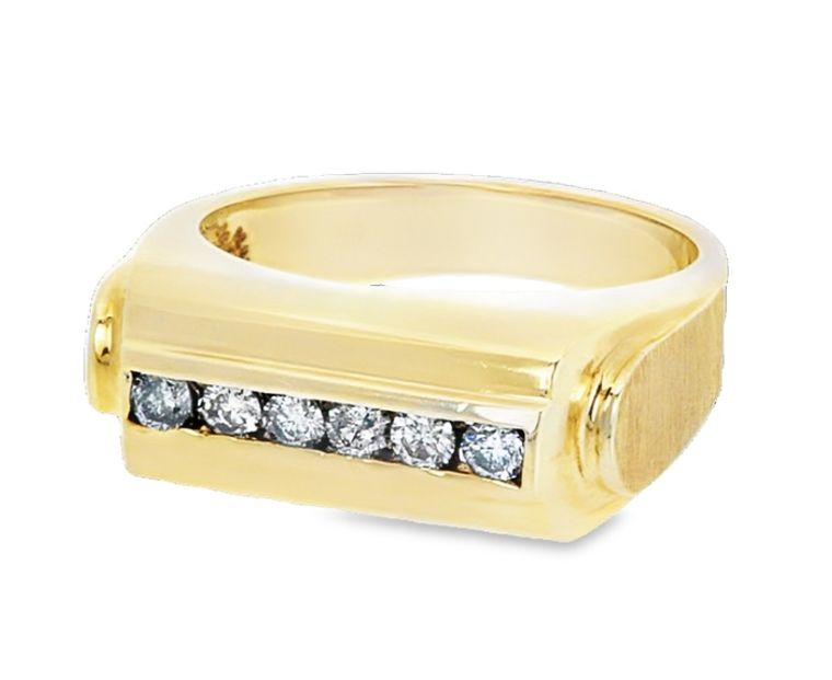 14K Yellow Gold Six Stone Round Diamond Band 11002183 | Shin Brothers* 