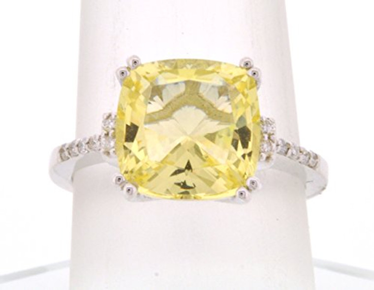 14K White Gold Diamond and Citrine Ring 12002438  | Shin Brothers* 