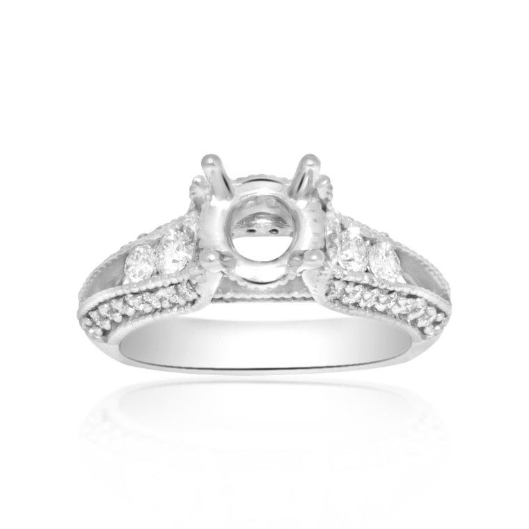 14K White Gold 0.83 ct Diamond Ring Setting 11005089  | Shin Brothers*  