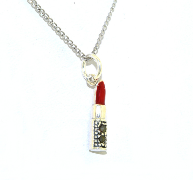 Sterling Silver Enamel Lipstick Charm 85010497 | Shin Brothers Inc