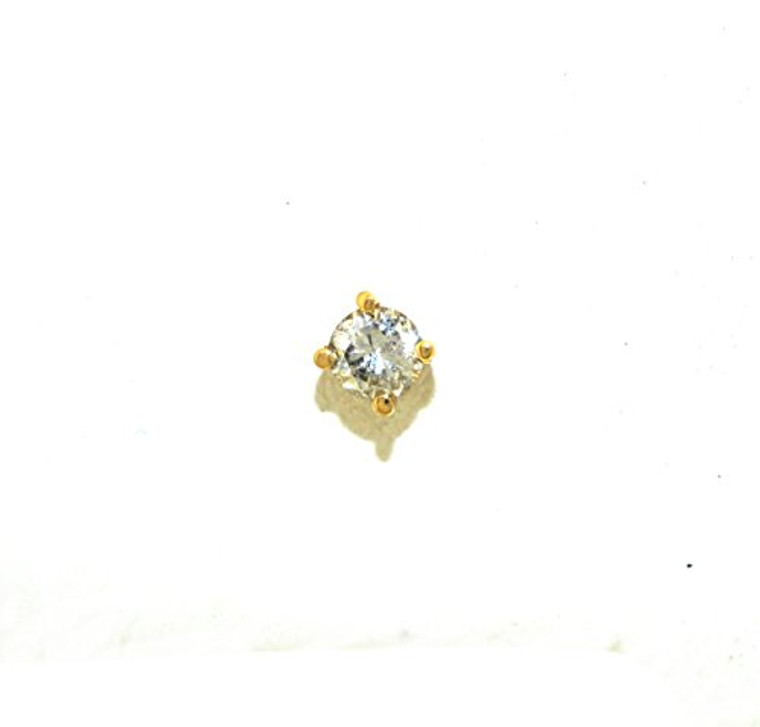 14K Yellow Gold Single Diamond Push Back Earring 41110008