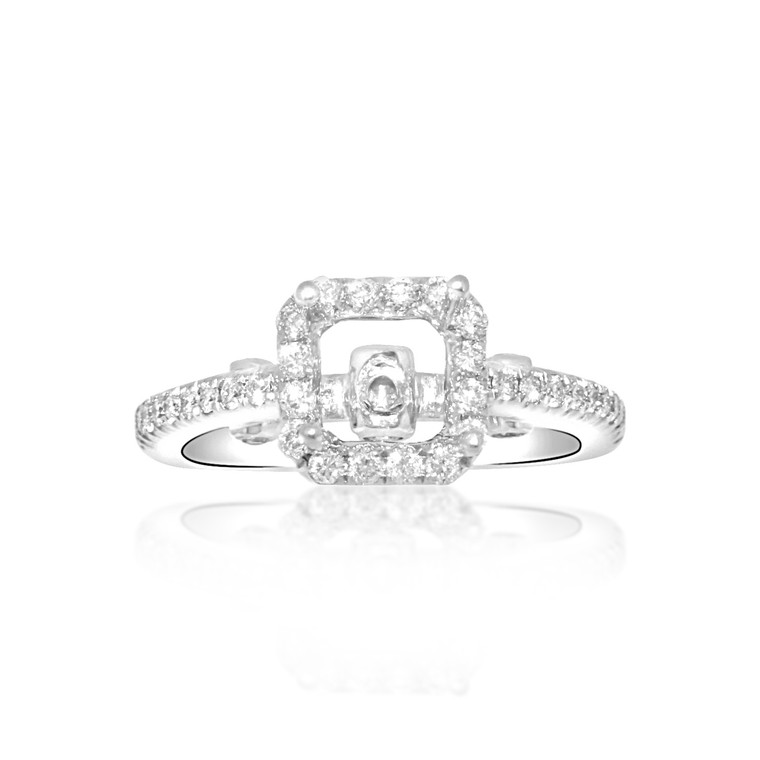 18K White Gold 0.50 ct Diamond Engagement Ring Setting  11005242  | Shin Brothers*