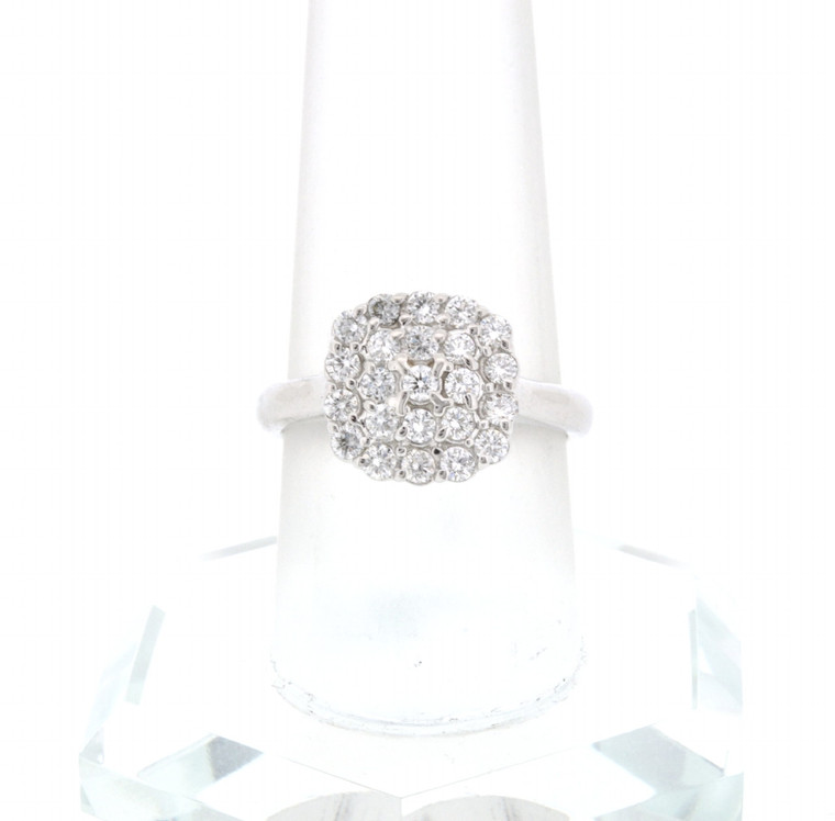 14K White Gold Diamond Cluster Ring 11005036  By Shin Brothers*