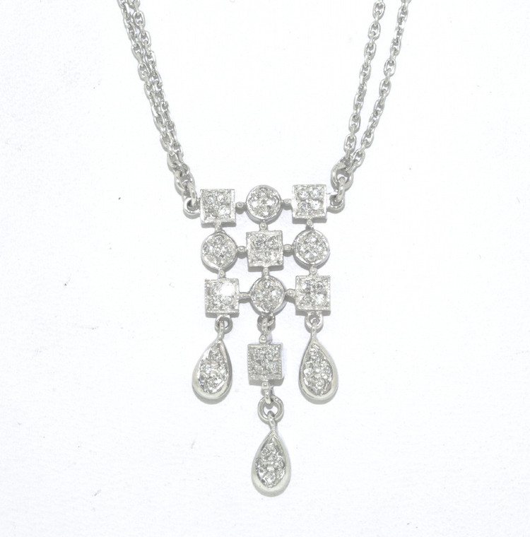 18K White Gold Fancy Diamond Shapes Necklace 31000334 | Shin Brothers*