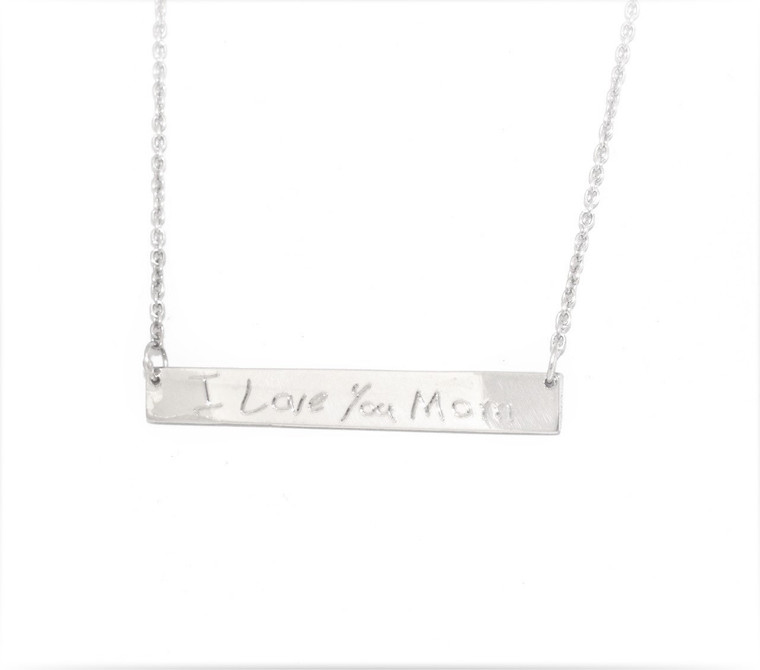 Sterling Silver I Love You Mom Bar  Name Necklace 83010614  By Shin Brothers* 