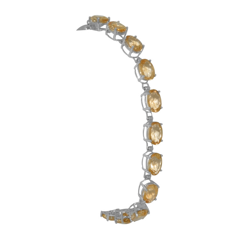14K White Gold 7" Citrine Gemstone Bracelet 22000682 | Shin Brothers*