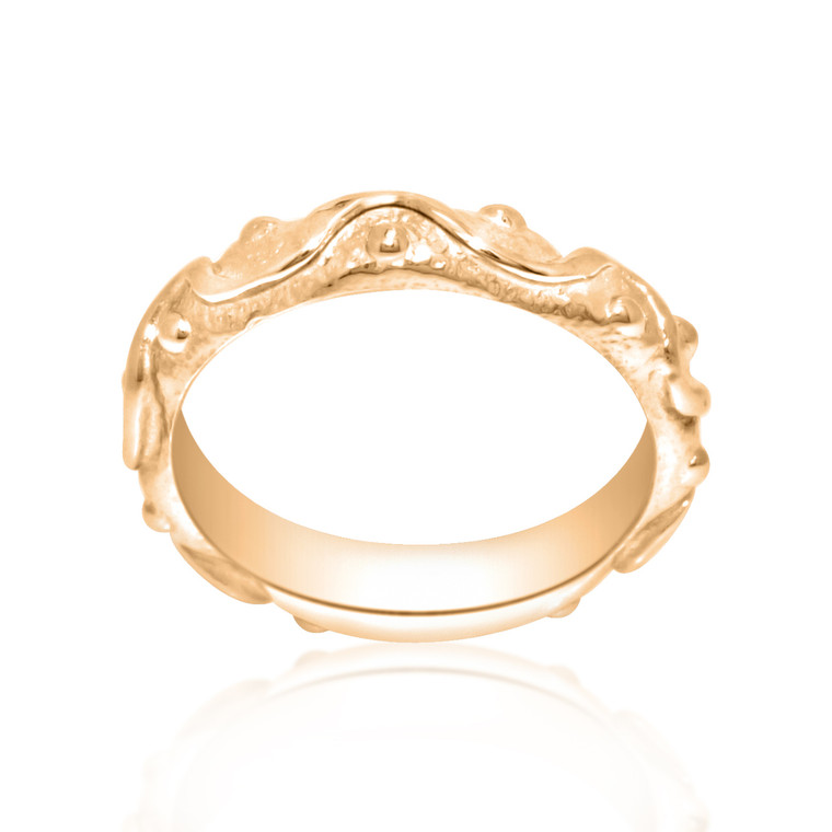 14K Rose Gold Textured Band 10017111 | Shin Brothers*
